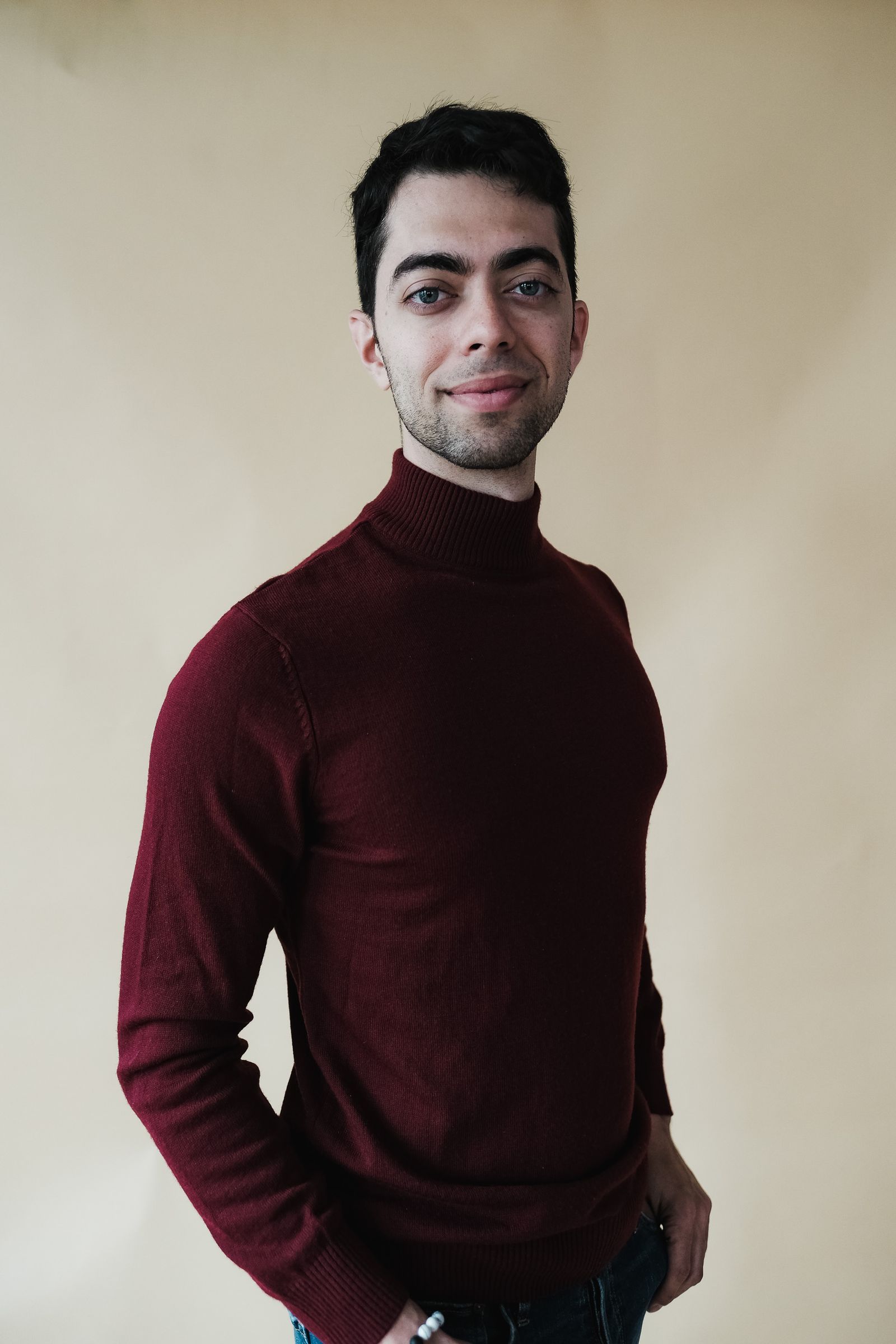 Rayon Mailles — col roulé bordeaux en mérinos